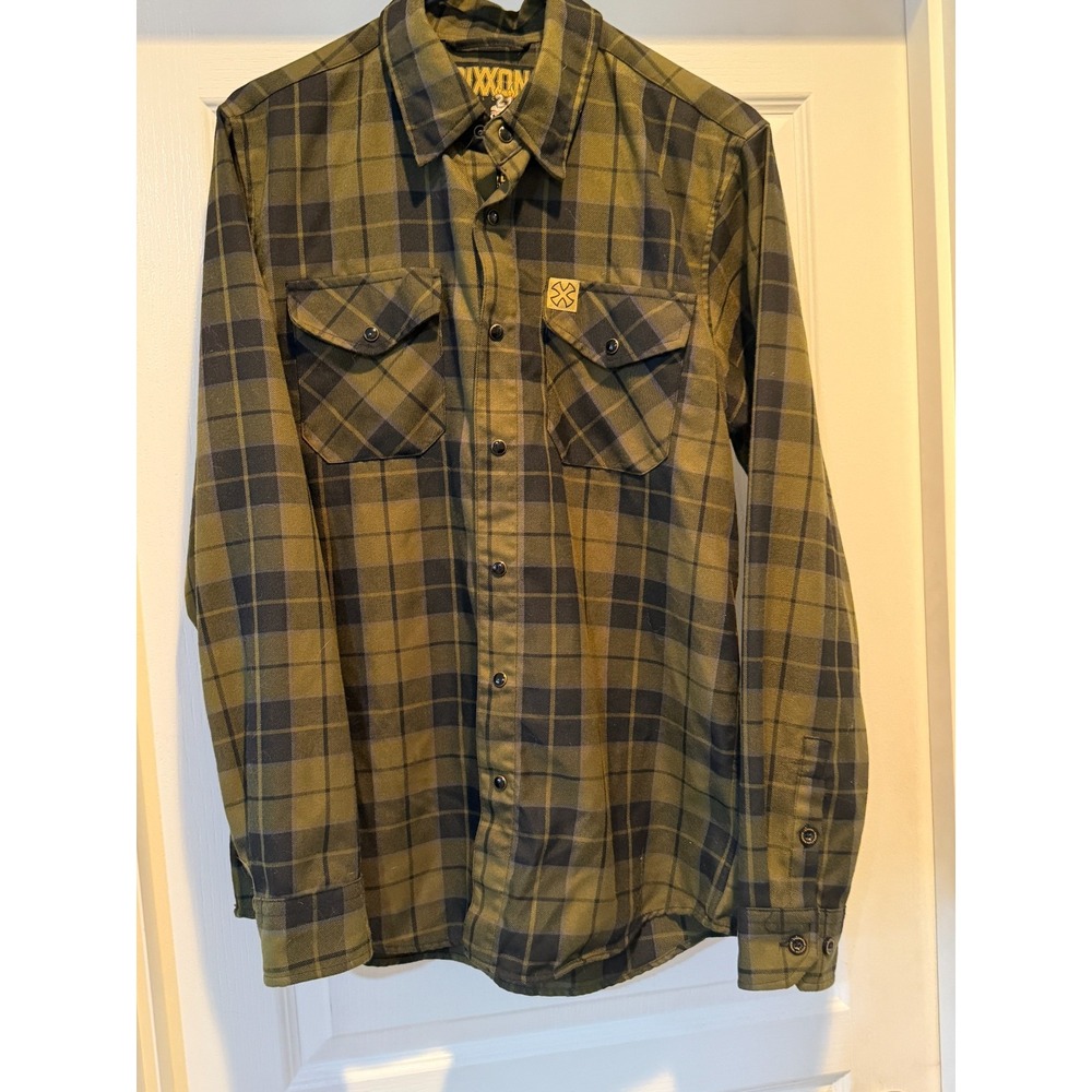 Dixxon Flannel Co x Noveske Rifleworks Mens S Green Plaid D-Tech Pearl Snap